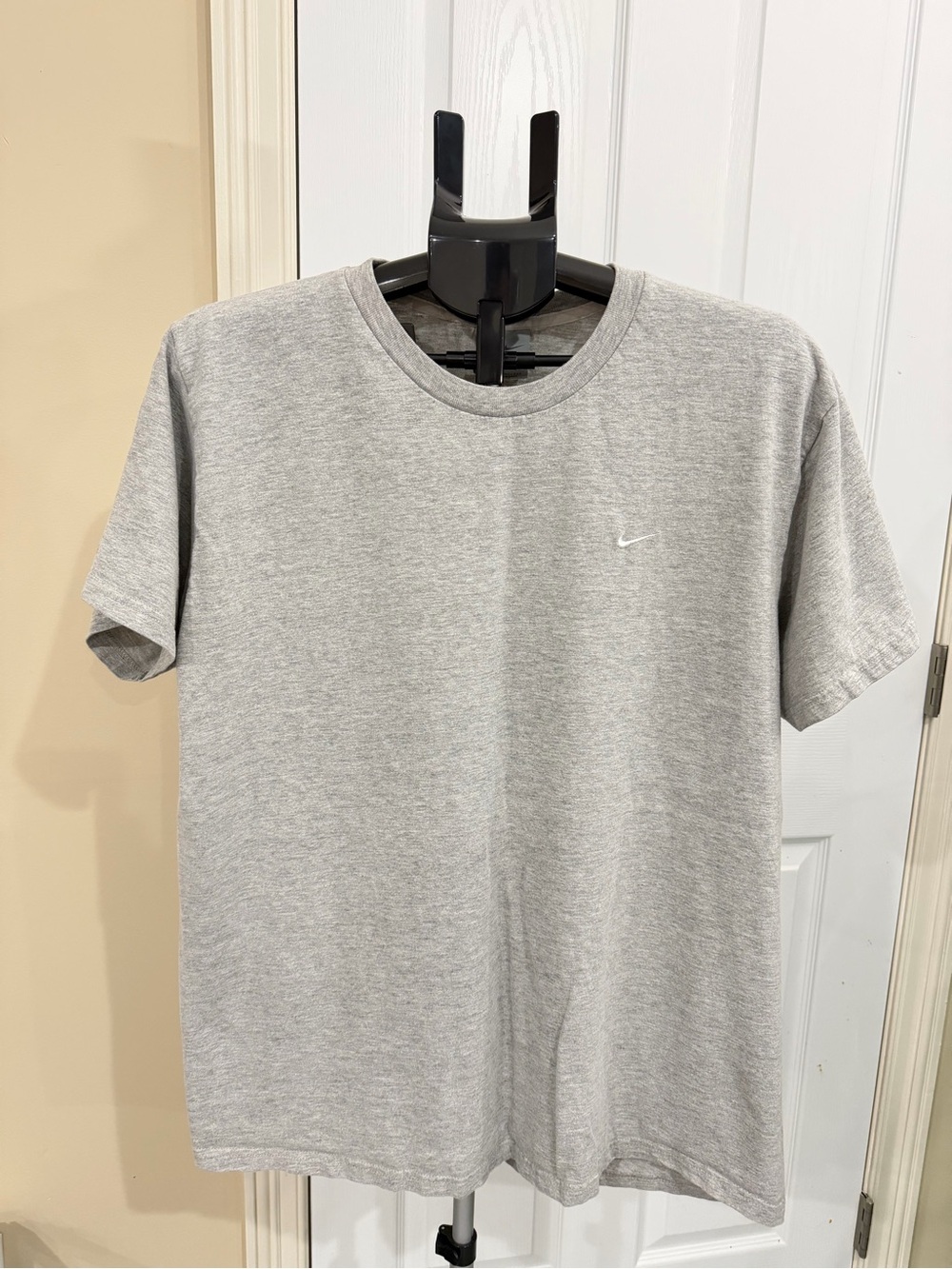 Vintage Y2K Nike Mini Swoosh T-Shirt Mens XL Light Gray Embroidered Silver Tag